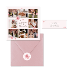 Trouwkaarten set kersenbloesem lente romantisch