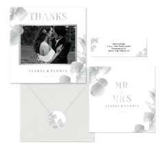 Trouwset met zilveren eucalyptustak 