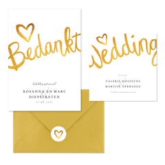 Klassieke trouwset met hippe gouden twist