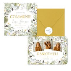 Communieset met duifjes en takjes