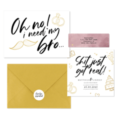 Grappige set met gouden doodle ilustraties