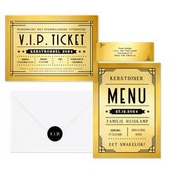 Kerstset - Art-deco stijl - gouden ticket 