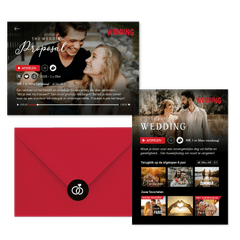 Grappige trouwset in romantische film stijl