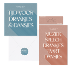 Trouwset drankjes & dansjes in roze en blauw