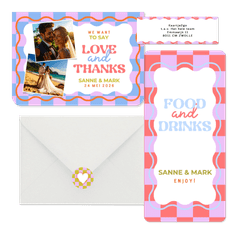 Trouwset - Hippe, moderne trouwset blokjes en wave