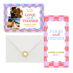 Trouwset - Hippe, moderne trouwset blokjes en wave