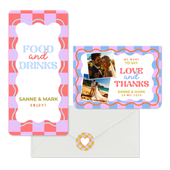 Trouwset - Hippe, moderne trouwset blokjes en wave