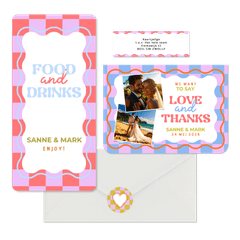 Trouwset - Hippe, moderne trouwset blokjes en wave