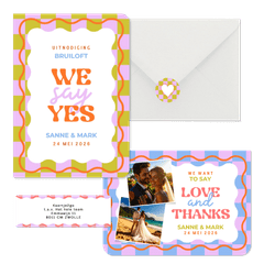 Trouwset - Hippe, moderne trouwset blokjes en wave