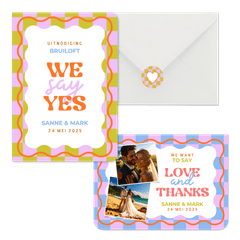 Trouwset - Hippe, moderne trouwset blokjes en wave