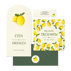 Trouwset zomer met citroen illustraties