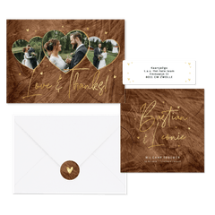 Trouwset houtlook stijlvol goud natuurlijk