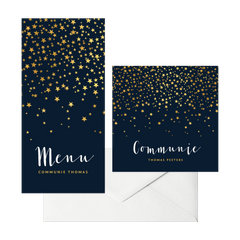 Communieset met gouden sterren confetti