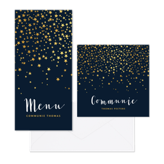 Communieset met gouden sterren confetti