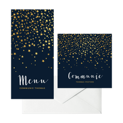 Communieset met gouden sterren confetti