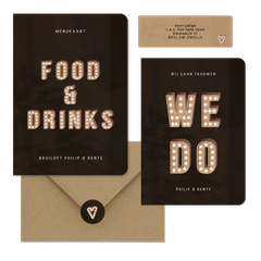 Trouwset festival lichtletters marquee donker