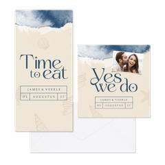 Strand trouwset waterverf schelpen 