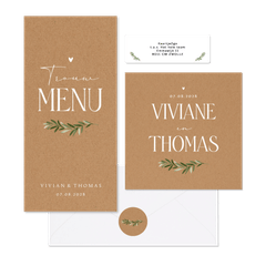 Trouwset kraft modern, stijlvol en natuurlijk