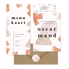 Trouwset kunstzinnig abstract naturel verf