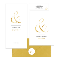 Ampersand trouwset goud