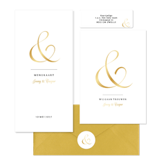 Ampersand trouwset goud