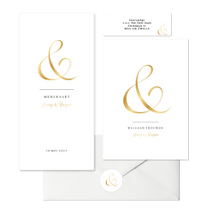 Ampersand trouwset goud