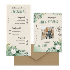 Botanische trouwset waterverf met doodles