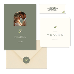 Minimalistische trouwset met olijftakje