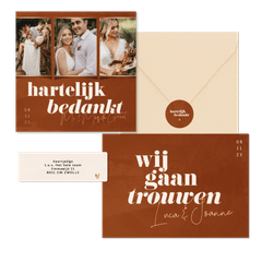 Trouwset minimalistisch roest met waterverf