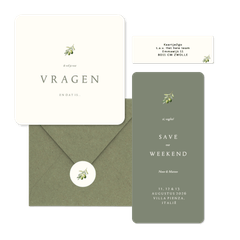 Minimalistische trouwset met olijftakje