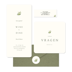 Minimalistische trouwset met olijftakje