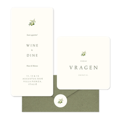 Minimalistische trouwset met olijftakje