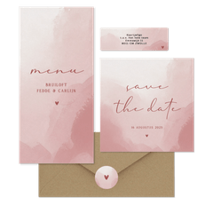 Trouwen minimalistisch met waterverf oudroze