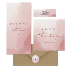 Trouwen minimalistisch met waterverf oudroze