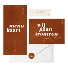 Trouwset minimalistisch roest met waterverf