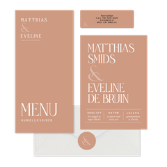 Trouwset minimalistisch met roestkleur