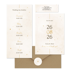 Minimalistische trouwset met gouden details