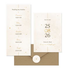 Minimalistische trouwset met gouden details