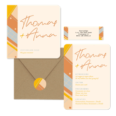 Trouwset vrolijk geometrische vormen links