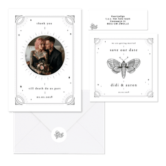 Originele trouwset in tattoo stijl 