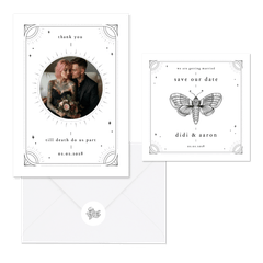 Originele trouwset in tattoo stijl 