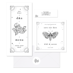 Originele trouwset in tattoo stijl 