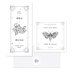 Originele trouwset in tattoo stijl 