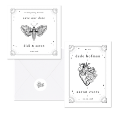 Originele trouwset in tattoo stijl 