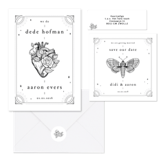 Originele trouwset in tattoo stijl 