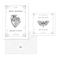 Originele trouwset in tattoo stijl 