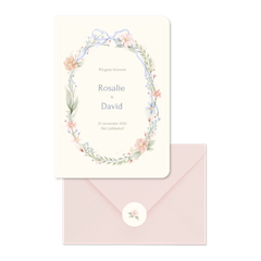Romantische trouwset strik met aquarel bloemen