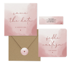 Trouwen minimalistisch met waterverf oudroze