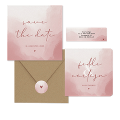 Trouwen minimalistisch met waterverf oudroze