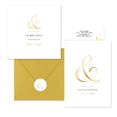 Ampersand trouwset goud